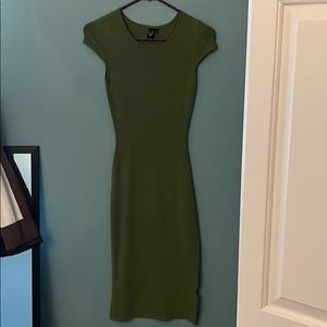 Olive Green Windsor Knit Midi Dress Size S